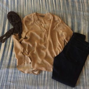 Vince Brown long sleeve silk shirt